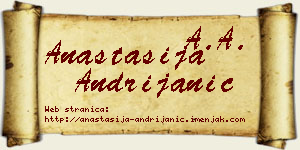 Anastasija Andrijanić vizit kartica